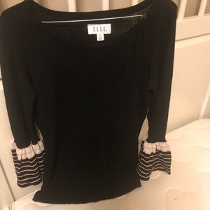 Elle tops with ruffle long sleeves